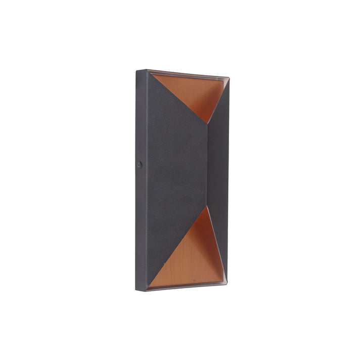 Peak LED Outdoor Pocket Sconce in Textured Matte Black/Satin Brass by Craftmade