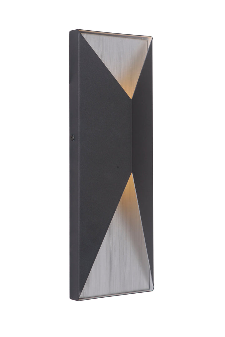 Peak LED Outdoor Pocket Sconce in Textured Matte Black/Brushed Aluminum by Craftmade