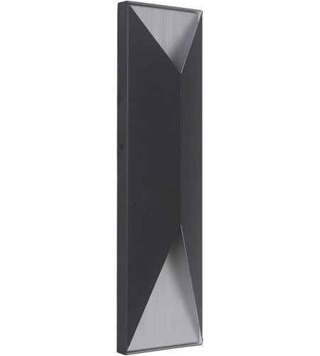 Peak LED Outdoor Pocket Sconce in Textured Matte Black/Brushed Aluminum by Craftmade