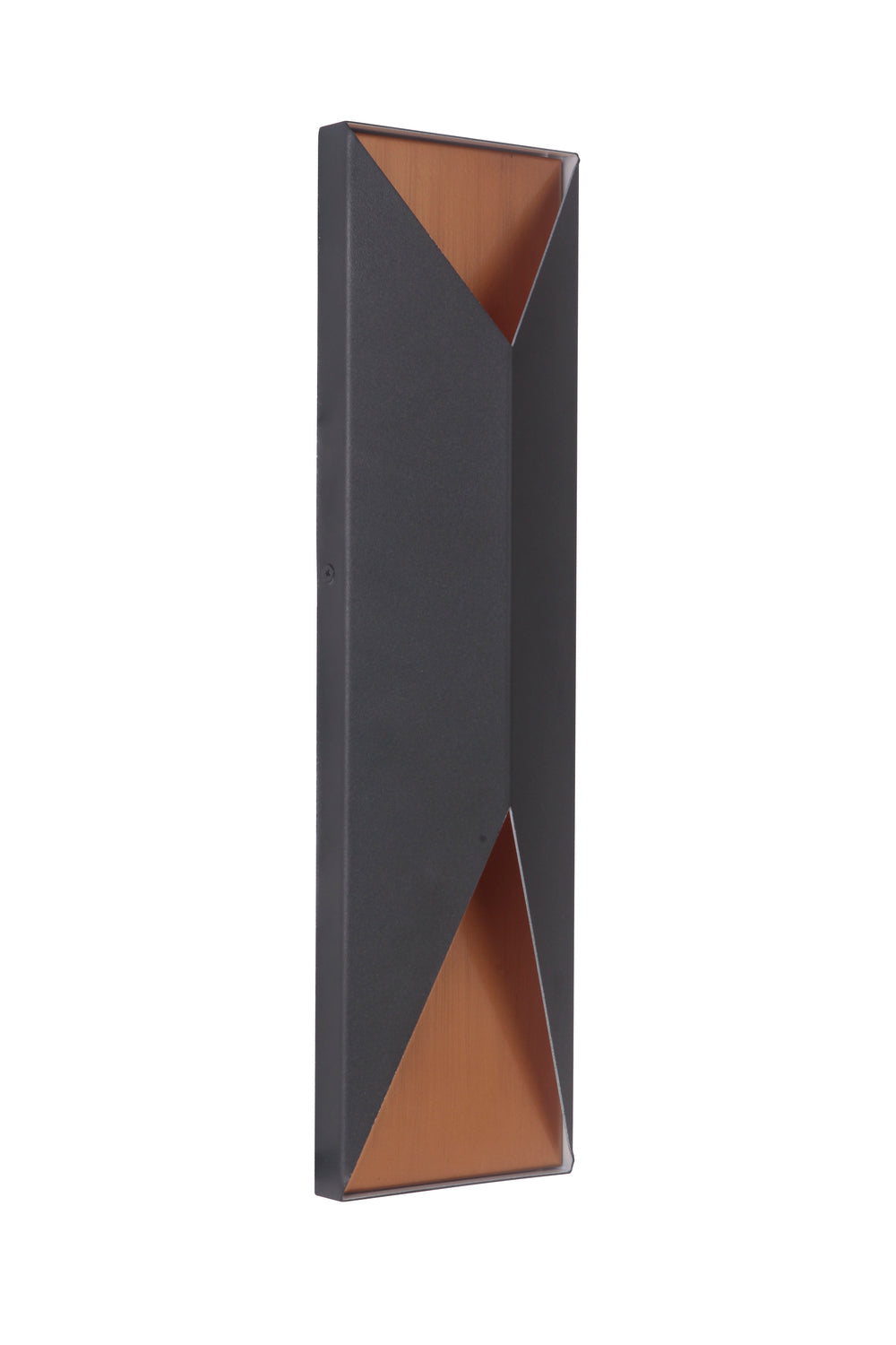 Peak LED Outdoor Pocket Sconce in Textured Matte Black/Satin Brass by Craftmade
