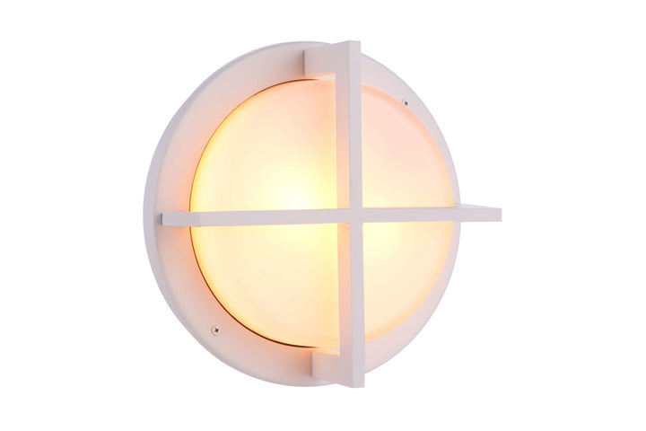Bulkhead Round LED Outdoor Wall Light in Textured White by Craftmade
