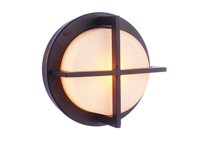 Bulkhead Round LED Outdoor Wall Light in Textured Black by Craftmade