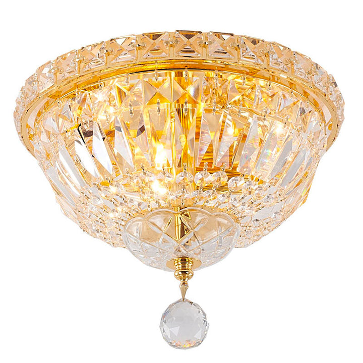 Clear Crystal Flushmount with Gold Hardware Flush Mount by Bethel