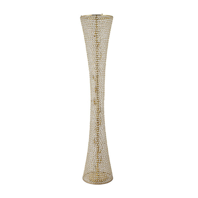 Clear Crystal Beaded Frame Floor Lamp with Hardware by Bethel - view 7