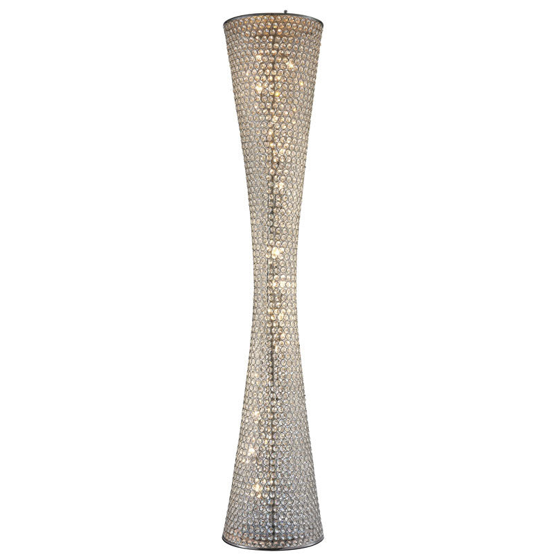 Clear Crystal Beaded Frame Floor Lamp with Hardware by Bethel - view 2