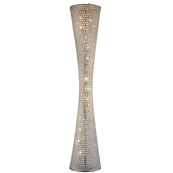 Clear Crystal Beaded Frame Floor Lamp with Hardware by Bethel - view 2
