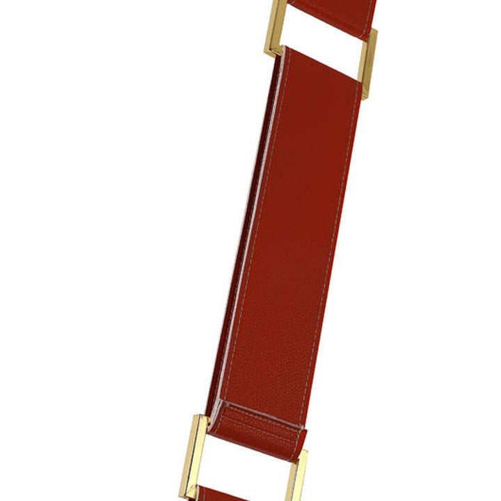 Leather Strap Pendant Light with Clear Crystal Block &amp; Hardware