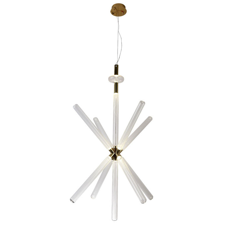 Sputnik Clear Glass LED Chandelier with Hardware, 40", by Bethel