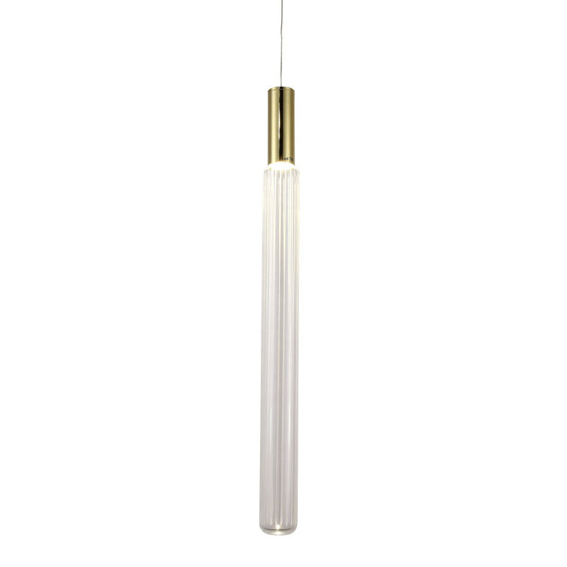 Clear Glass LED Pendant Light with Gold Hardware by Bethel