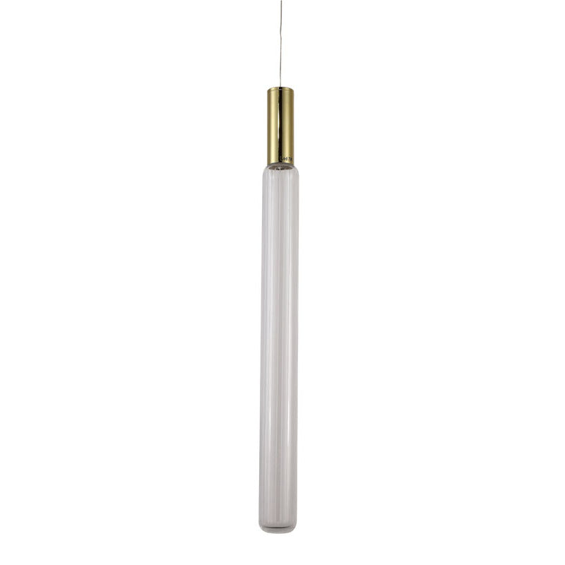 Clear Glass LED Pendant Light with Gold Hardware by Bethel - view 2