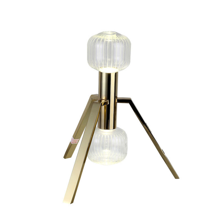 Gold Framed LED Table Lamp with Clear Glass Shade by Bethel