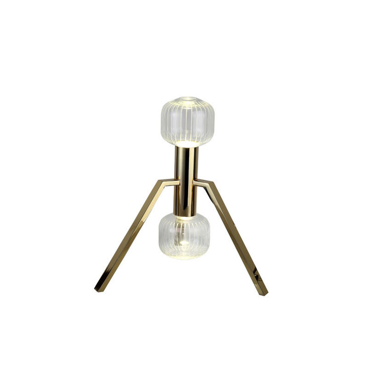 Gold Framed LED Table Lamp with Clear Glass Shade by Bethel - view 2