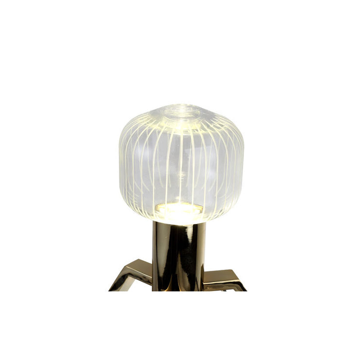 Gold Framed LED Table Lamp with Clear Glass Shade by Bethel - view 4