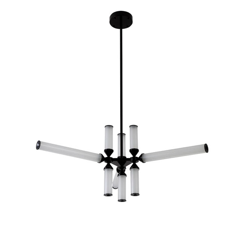 Aluminium Frame Chandelier with Glass Shades by Bethel - view 2