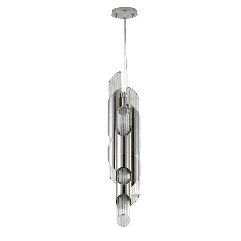 Stainless Steel Pendant Light with Clear Glass Shade by Bethel - view 2