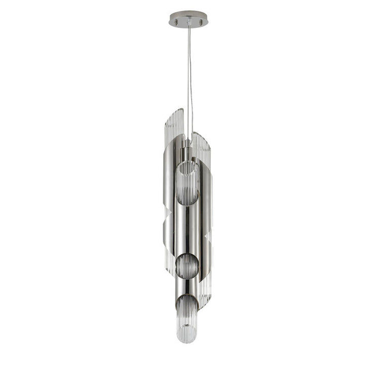 Stainless Steel Pendant Light with Clear Glass Shade by Bethel - view 2