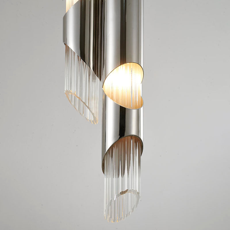 Stainless Steel Pendant Light with Clear Glass Shade by Bethel - view 3