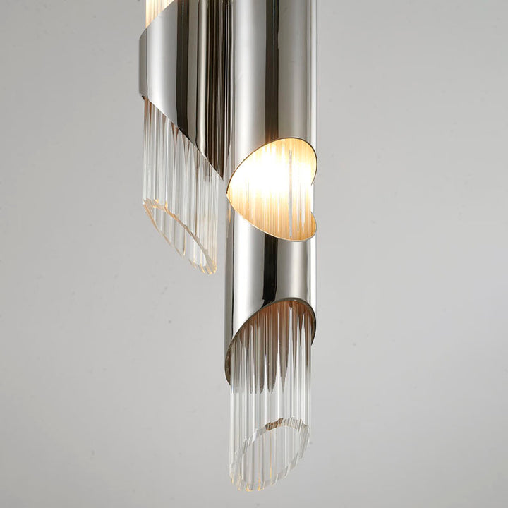 Stainless Steel Pendant Light with Clear Glass Shade by Bethel - view 3