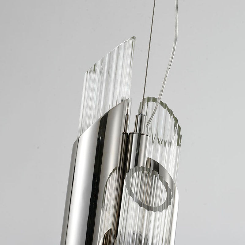 Stainless Steel Pendant Light with Clear Glass Shade by Bethel - view 7