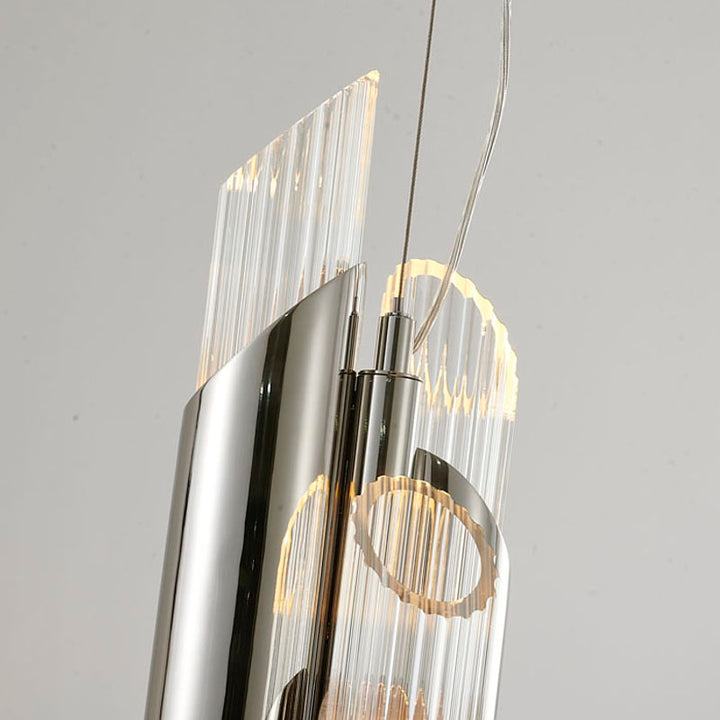 Stainless Steel Pendant Light with Clear Glass Shade by Bethel - view 8
