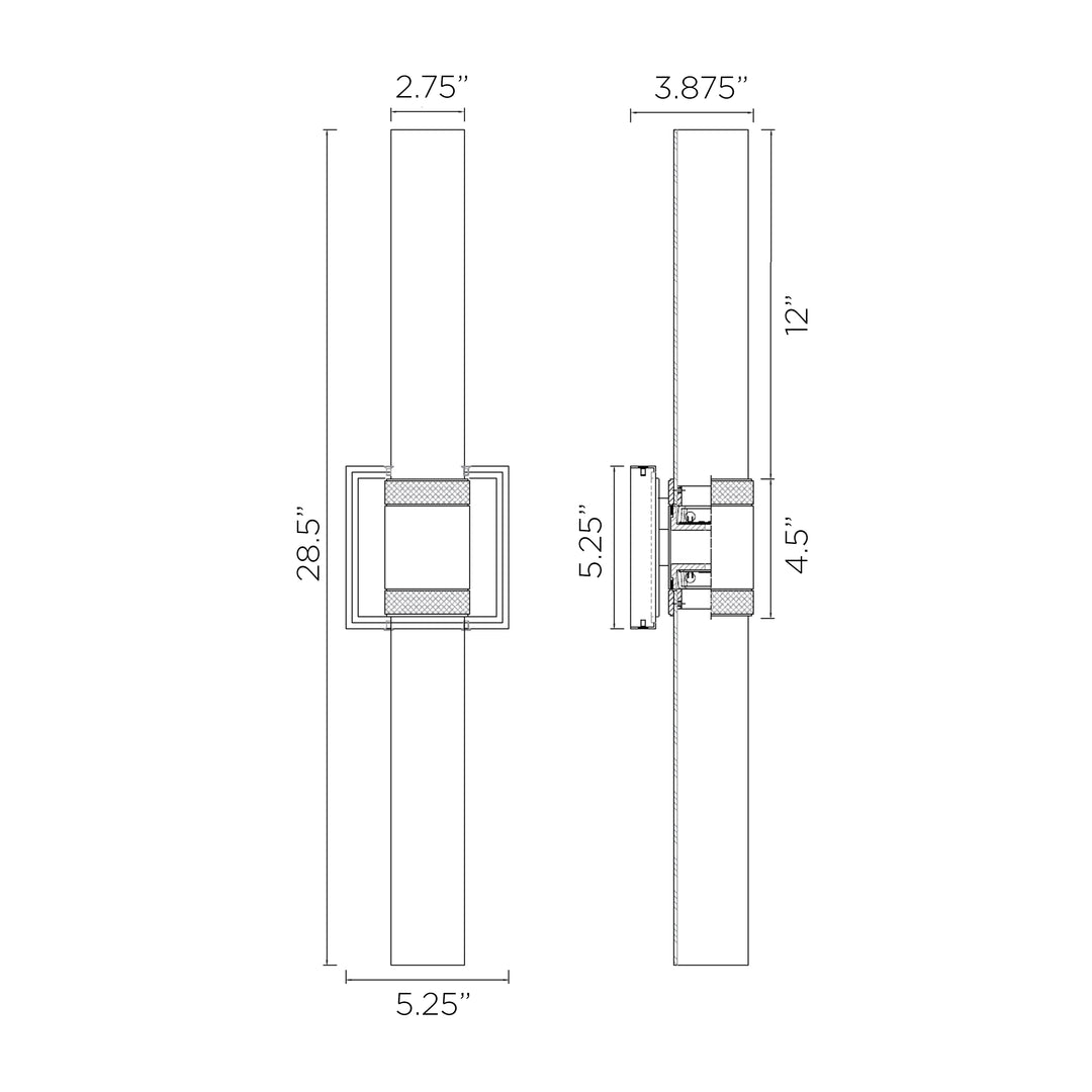 Zigrina Diamond Knurled LED Duo Glass Wall Sconce by Zeev - view 9