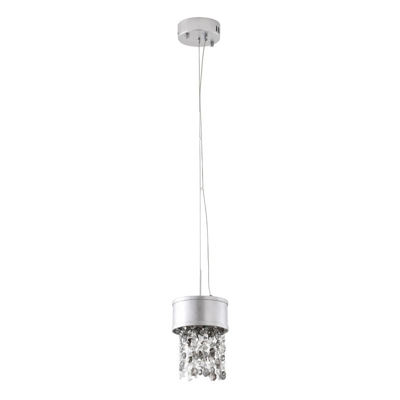 Leaf Framed Pendant Light with Clear &amp; Champagne Hanging Crystals