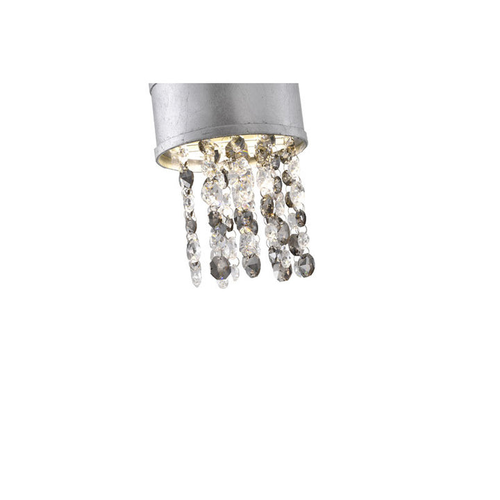 Leaf Framed Pendant Light with Clear &amp; Champagne Hanging Crystals