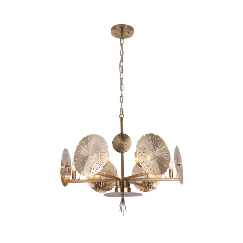 Copper Metal Leaf Petal Ceiling Fixture by Bethel