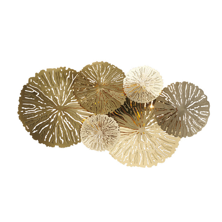 Copper Metal Wall Sconce with Round Leaf Petals by Bethel