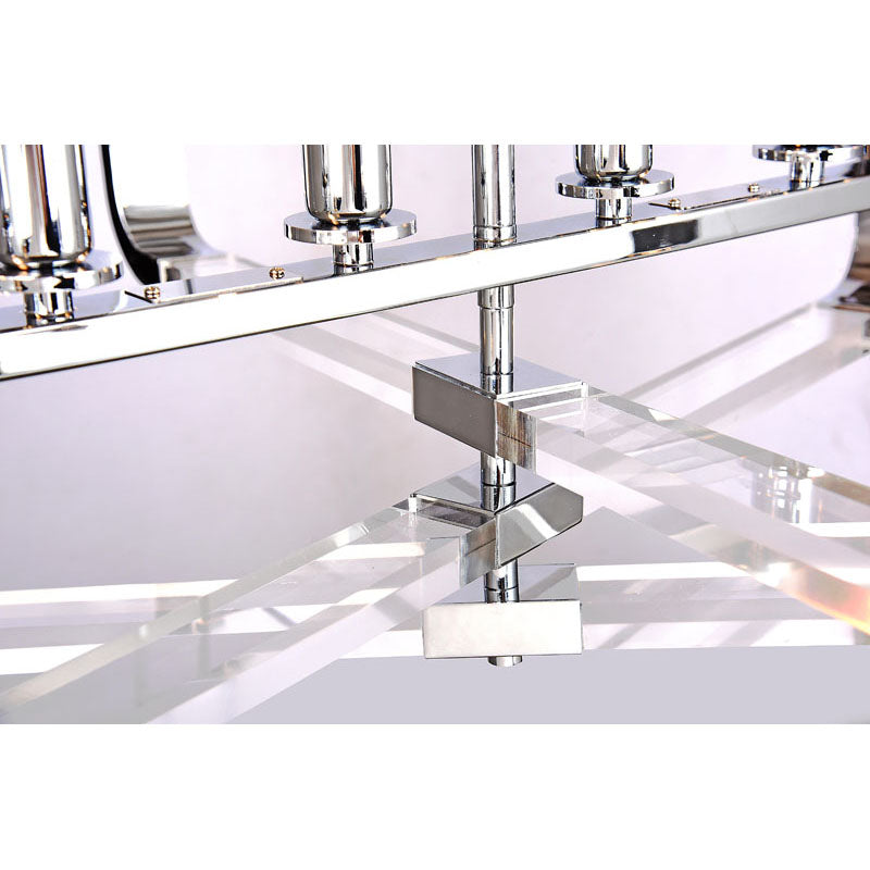 Metal Frame Rectangular Shaped Ceiling Fixture with Clear Acrylic Arms Arms