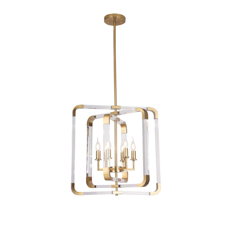 Metal Frame Ceiling Fixture with Clear Acrylic Arms Arms