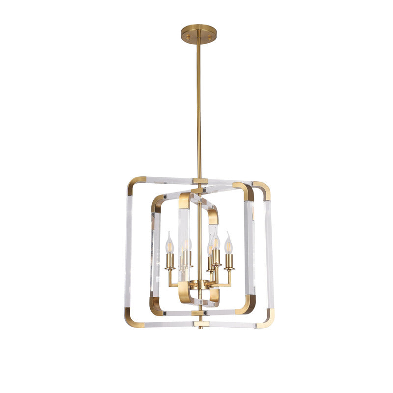 Metal Frame Ceiling Fixture with Clear Acrylic Arms Arms