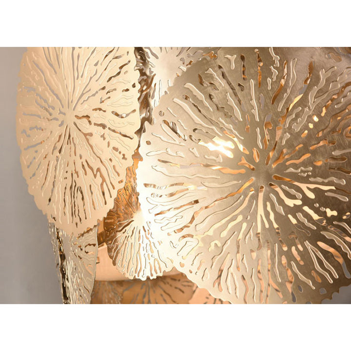Round Copper Petal Leaf Ceiling Fixture with Bottom Acrylic Cover by Bethel - view 3
