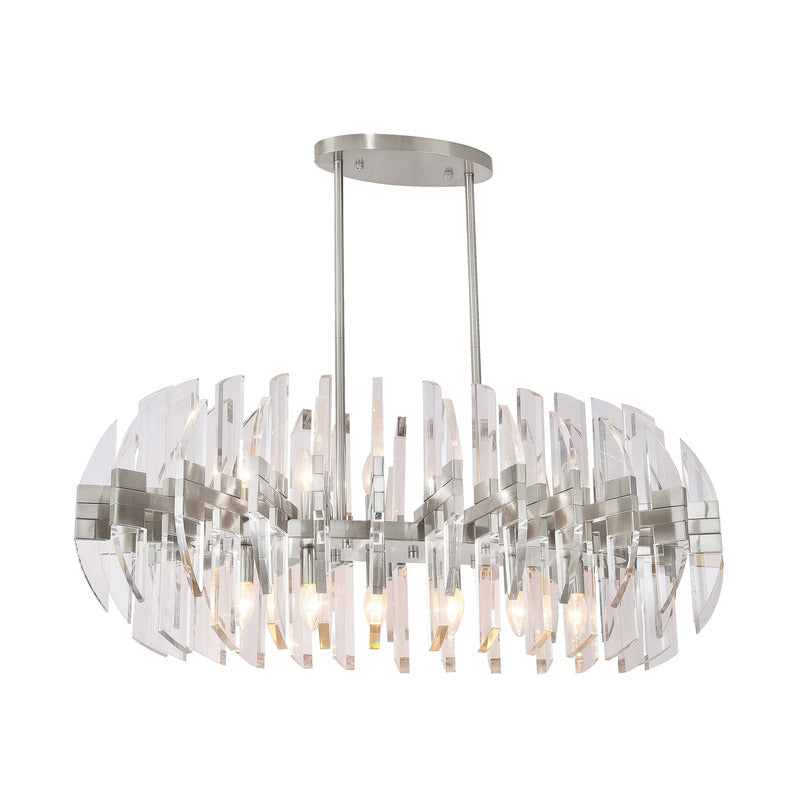 Frame Orb Ceiling Fixture in an Oval Shape with Clear Acrylic in Chrome by Bethel