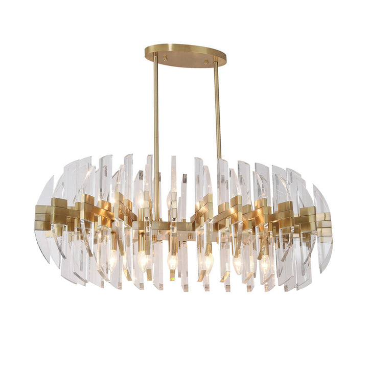 Frame Orb Ceiling Fixture in an Oval Shape with Clear Acrylic in Copper by Bethel