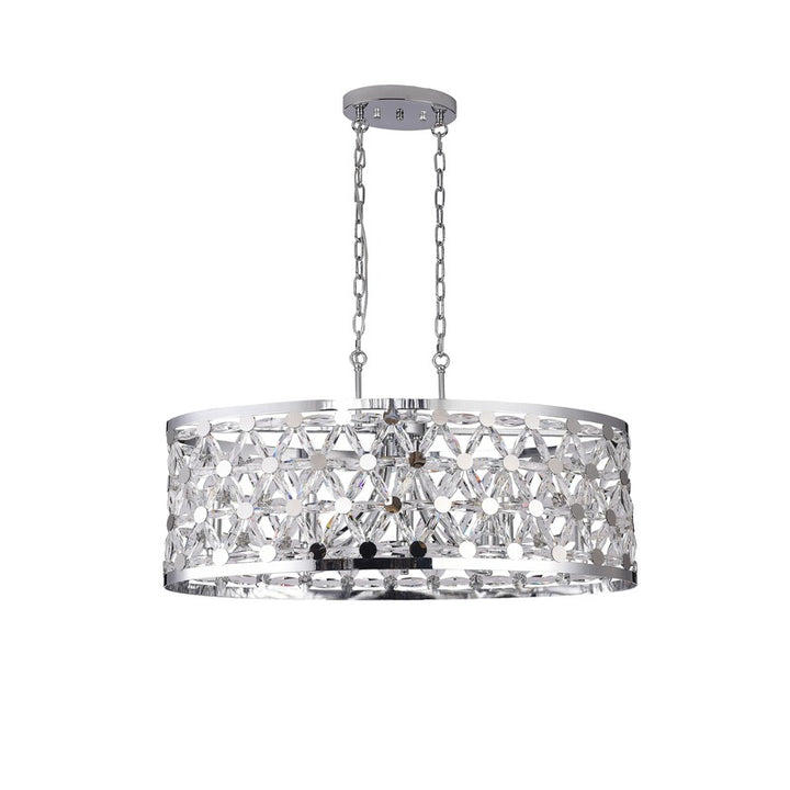 Oval Frame Chandelier with Clear Crystal Star Detailing by Bethel - view 2
