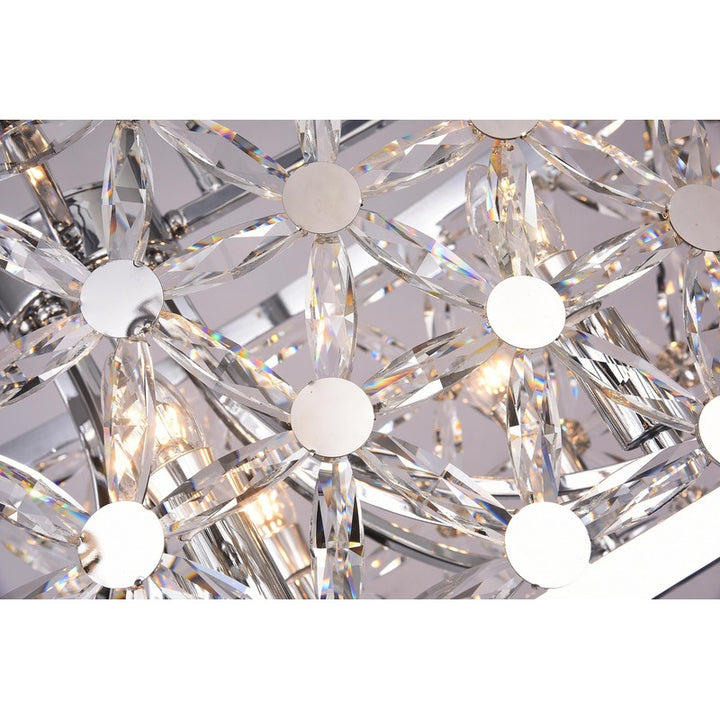 Oval Frame Chandelier with Clear Crystal Star Detailing by Bethel - view 3