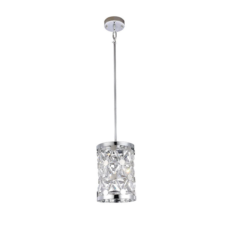 Frame Single Pendant Light with Clear Crystal Star Shaped Detailing by Bethel - view 2
