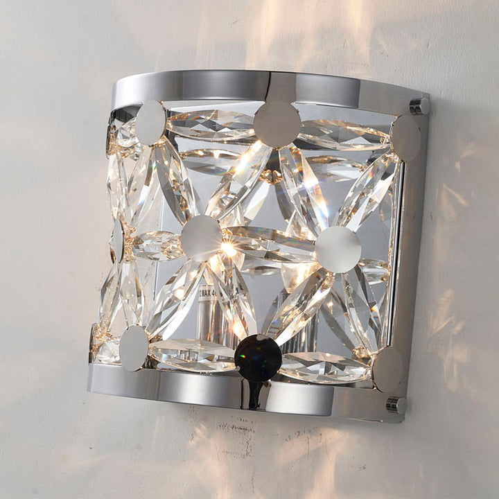 Frame Wall Sconce with Clear Crystal Star Shaped Detailing by Bethel - view 2