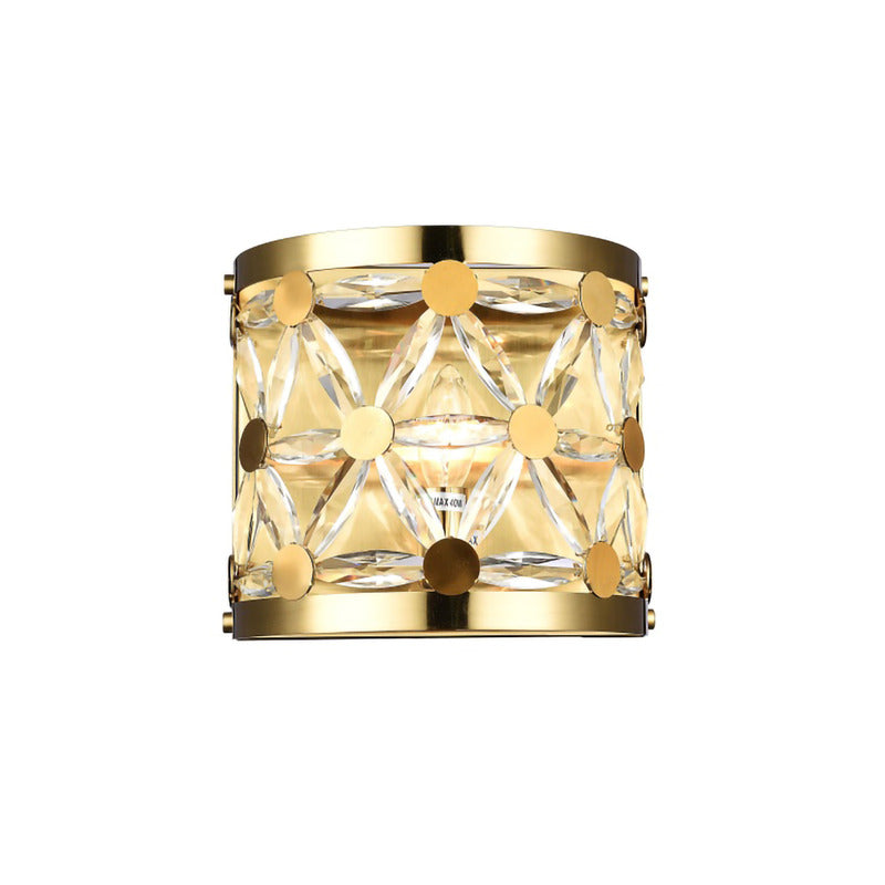 Frame Wall Sconce with Clear Crystal Star Shaped Detailing in Copper by Bethel