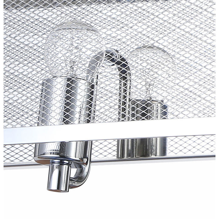 Four Light Metal Mesh Shade Wall Sconce in a Chrome Frame by Bethel - view 3