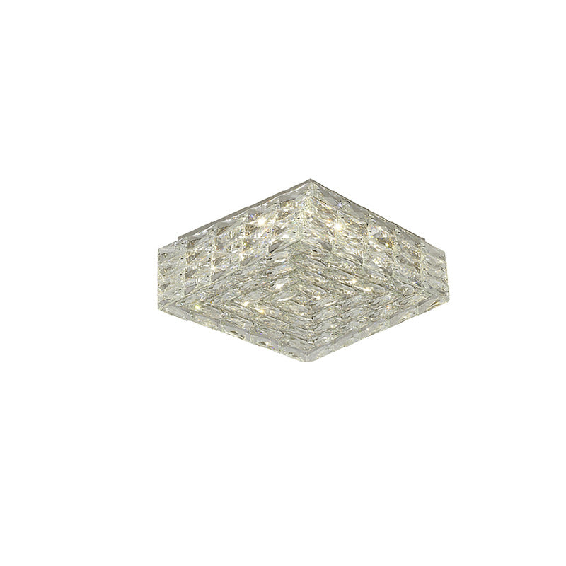 Clear Crystal Box LED Flush Mount with Chrome Hardware by Bethel
