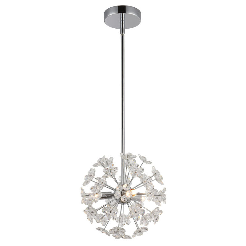 Clear Crystal Sputnik Flower Pendant Light with Hardware, 7.87", by Bethel