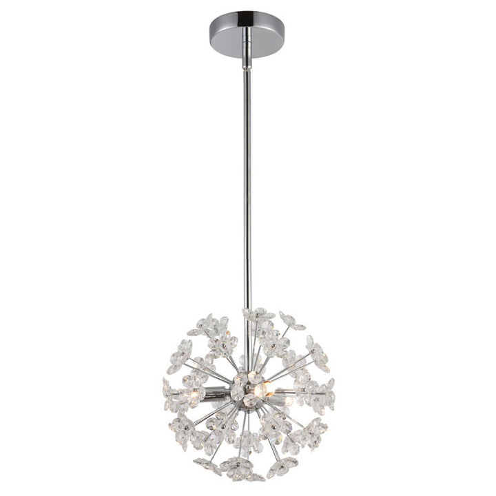 Clear Crystal Sputnik Flower Pendant Light with Hardware, 7.87", by Bethel