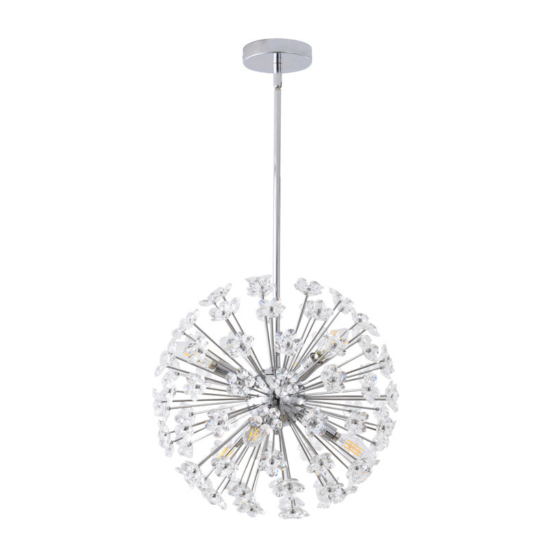 Clear Crystal Sputnik Flower Pendant Light with Hardware by Bethel - view 6