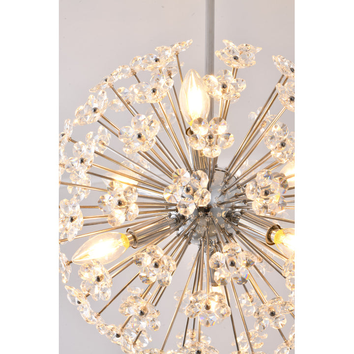 Clear Crystal Sputnik Flower Pendant Light with Hardware by Bethel - view 7