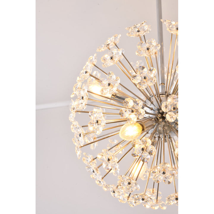 Clear Crystal Sputnik Flower Pendant Light with Hardware by Bethel - view 8
