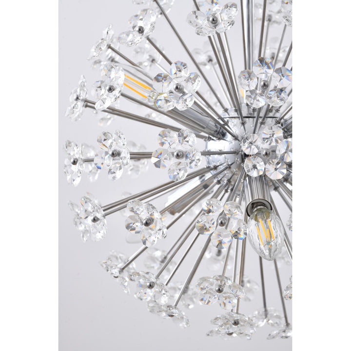 Clear Crystal Sputnik Flower Pendant Light with Hardware by Bethel - view 11