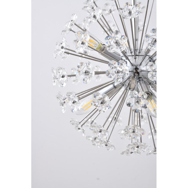 Clear Crystal Sputnik Flower Pendant Light with Hardware by Bethel - view 12