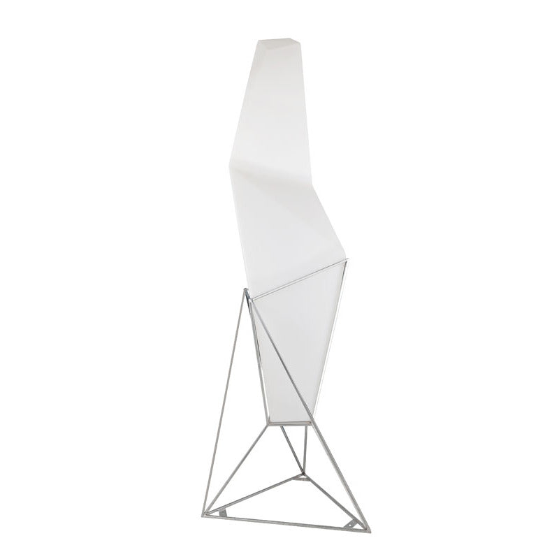 Matte White Frame LED Light Floor Lamp with Chrome Hardware by Bethel